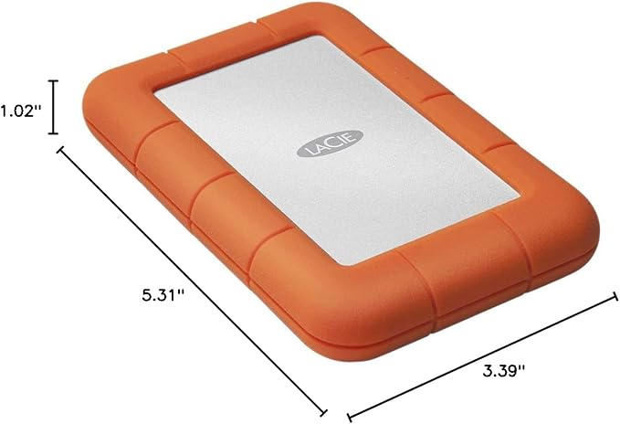 LaCie Rugged 5TB Portable External HDD - USB 3.0/2.0 CompatibleShock/Dust/Rain Resistant for Mac &amp PCOrangeGrey(Pack of 5)