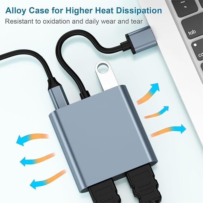 USB 3.0 to Dual Hdmi Adapter for 2 Monitors 1080p Mirroring and Extending USB to 2 HDMI Splitter with USB Hub PD Charging Supports Windows Mac OS【Needs Install Driver】 (Grey)