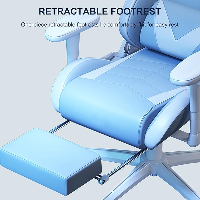Computer Desk Chairs Gaming Chair with Footrest with Lumbar Support Headrest and Footrest Adjustable Racing PC Chair Video Game Chair