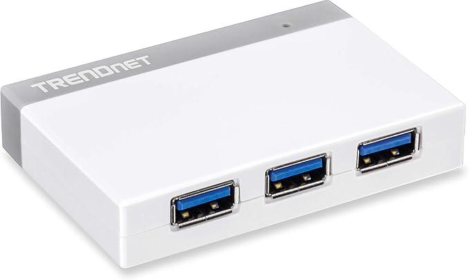 TRENDnet 4-Port USB 3.0 Ultra-Mini Hub 1M (3ft. USB 3.0 Cable) Up to 5Gbps Power Adapter Included Plug &ampPlay Backwards Compatibility with USB 2.0/USB 1.1 TU3-H4