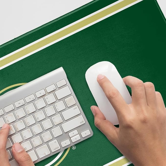 Colorado State University Rams Primary Logo Stripes Large Gaming Mouse Pad Desk Mat with Stitched Edges Non-Slip Base for Gamer Home and Office 31.5 x 15.7