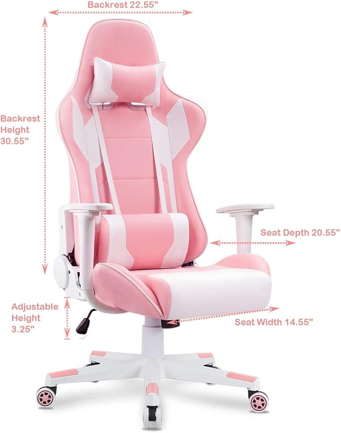 WANYE Gaming Chair Adult Gaming Chair Cheap Gaming Chair Ergonomic Gaming Chair Reclining Office Chair Pink