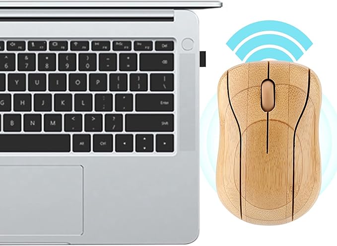 Restokki 2.4GHz Bamboo Optical Mouse PC Laptop Computer Wooden Wood