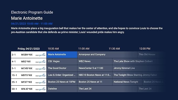 NextGen TV Box - ATSC 1.0/3.0 Tuner with 4K Broadcast Support Enhanced Dolby Audio Broadcaster Apps Includes Universal Remote and On-Screen TV Guide No Internet Needed