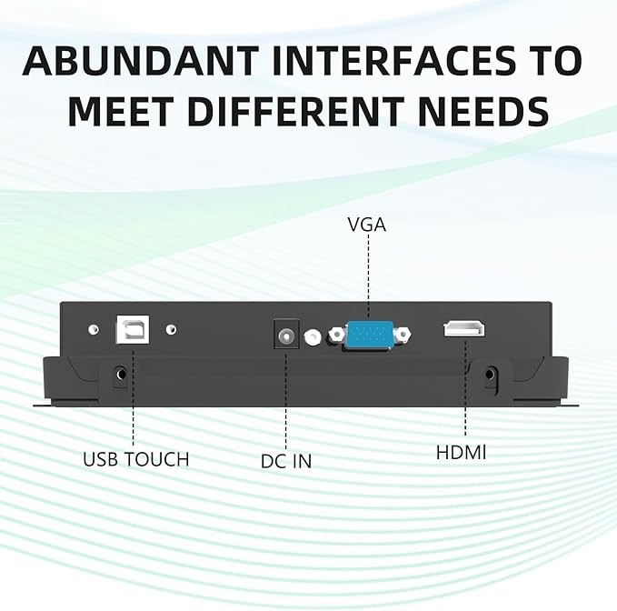 7 Inch Industrial Touch Monitors 10 Points Embedded Open Frame Monitor 1024x 600 @ 60Hz TFT LCD Suitable for kiosks ATMs Vending Machines