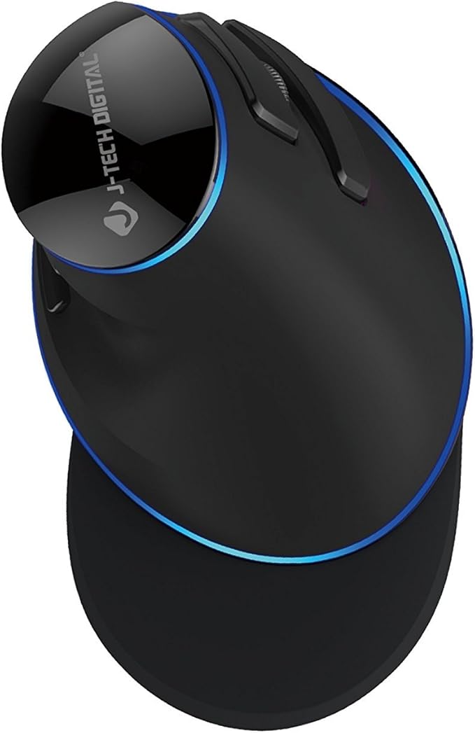 J-Tech Digital Wired Ergonomic Vertical USB Mouse with Adjustable Sensitivity (600/1000/1600 DPI) Scroll Endurance Removable Palm Rest &amp Thumb Buttons [V628]