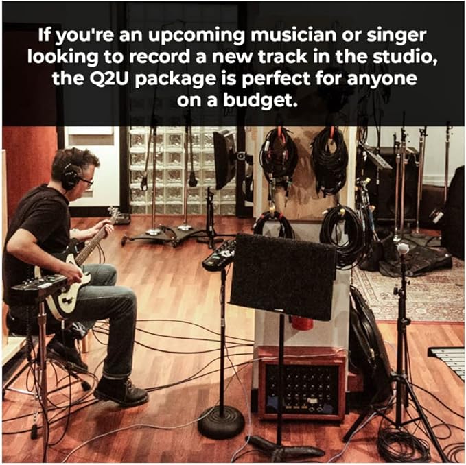 SAMSON Q2U USB/XLR Dynamic Microphone Recording and Podcasting Pack (Black)