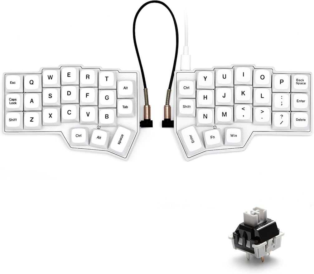 YIVU CORNE V4.1 Split Mechanical Keyboard 40% 3x6 Ortholinear Layout QMK/Vial Programmable Wired Hot-Swappable RGB Gaming Keyboard Pre-Lubed Linear Switches Ergonomic Typing