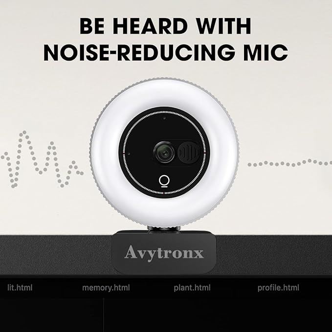 2K Webcam for PC with Microphone &amp Built-in Light USB Computer Camera for PC/Laptop/Mac/Monitor Streaming Webcam with Privacy Cover for Zoom/Skype/Teams/Video Calling/Conference/Online Classes