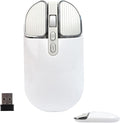 Wireless Mouse Bluetooth Cute Ultra Slim Silent Computer Mice with USB Receiver Dual-Mode 2.4G &amp Bluetooth Rechargeable Portable USB Cordless Mouse for Laptop PC Desktop Tablet Kids Adults GiftWh