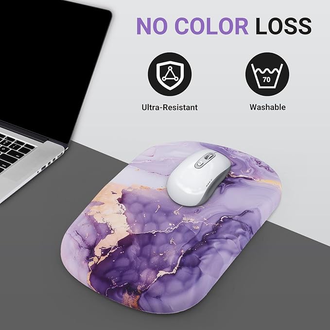 Mouse Pad with Wrist Rest 3 in1 Ergonomic Mouse Pad + Keyboard Wrist Rest +Coaster Mouse Pads with Wrist Support Massage Design for Home Office Laptop (Black)