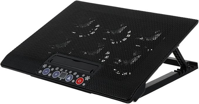 Adjustable Laptop Cooling Rack with Six Fans Black Laptop Cooling Pad for Desktop and Office Use Compatible