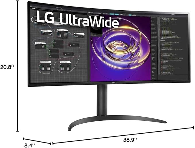 LG 34” 34BP85CN-B 21:9 QHD UltraWide™ Curved Monitor with HDR10 USB Type-C™ &amp AMD FreeSync™