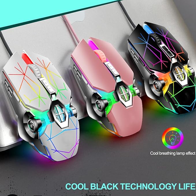 Mechanical Gaming Keyboard and Mouse Combo 87 Key Retro Punk Typewriter-StyleBlue Switch RGB Rainbow Backlit KeyboardCool Breathing Light Lightweight Gaming Mouse for Game and OfficeWhite