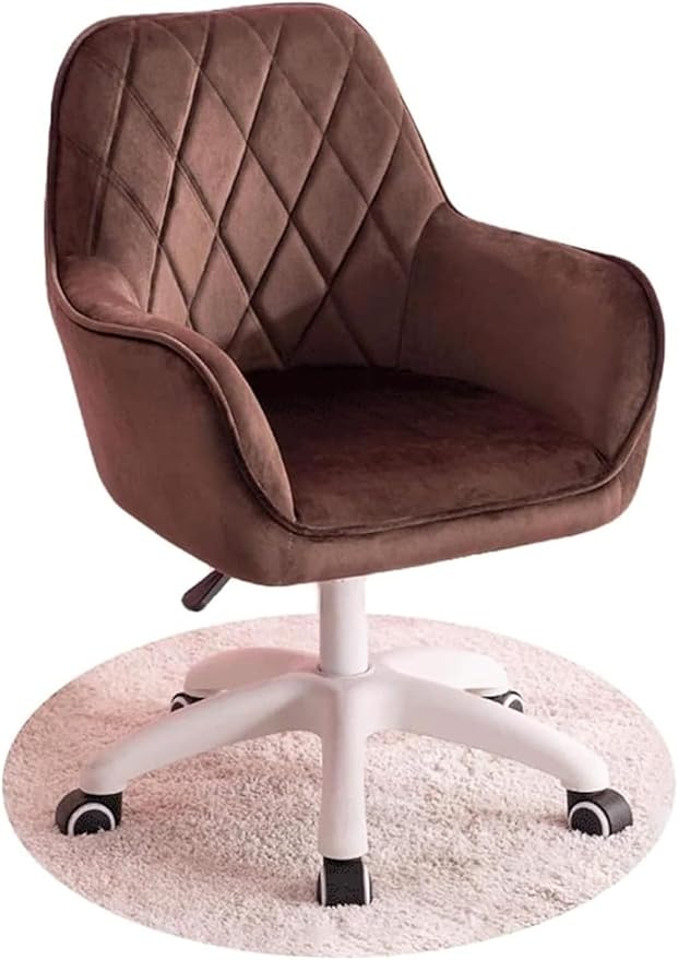 Dining Chairs Swivel Room Chair Ergonomic Swivel Chair Thick Padded Seat Armless Computer Chair Gaming Chair Needed (Color : Brown)