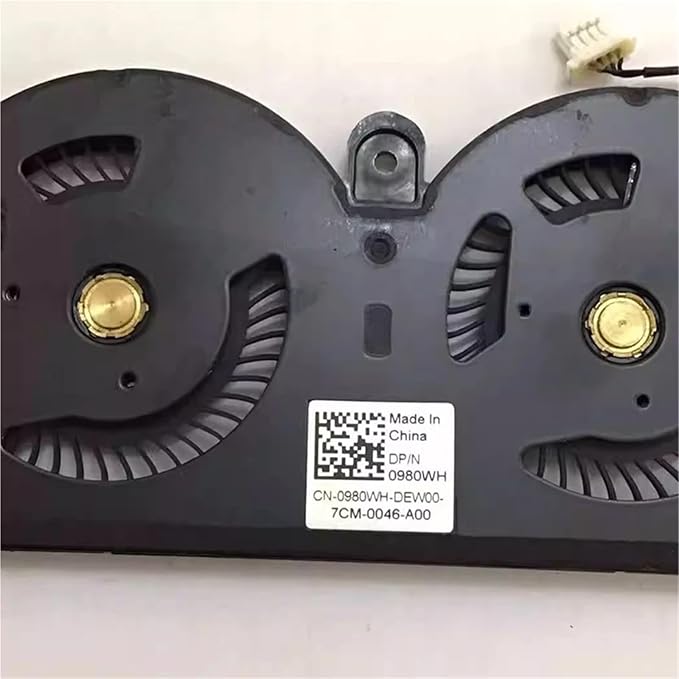 0980WH for XPS 13 9370 9380 P82G Laptop Cooling Fan DC05V 0.4A Cooler Fan CN-0980WH 980WH Heatsink Radiator(1Pcs 0980WH)
