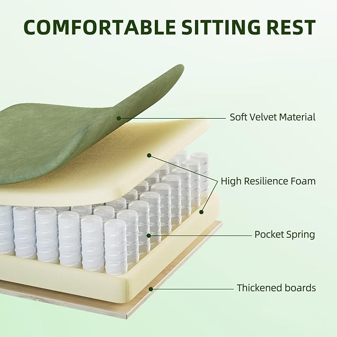 Ferghana Velvet Fabric Ergonomic Gaming Chair with Footrest and Massage High Back Reclining Computer Gamer Chair for Adult Racing Style PC Video Game Chair Suitable for Home Office (Green)