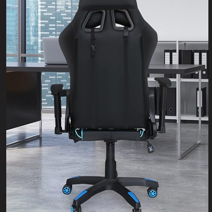 HOTRA Ergonomic Gaming Chair with Footrest Office Chair with Headrest Lumbar Support High Back Video Game Chair Adjustable Swivel PC Chair (Color : Blue)