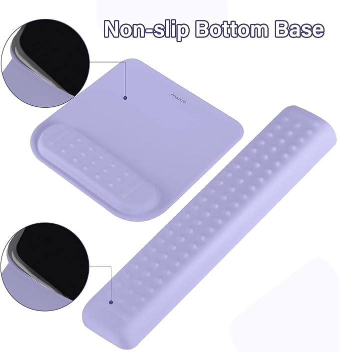 MOSISO Computer Keyboard Stand&ampWrist Rest Support for Keyboard &ampMouse Pad Set Ergonomic Massage Wrist Rest Set Easy Typing Working Acrylic Clear Stand for Office Home Purple