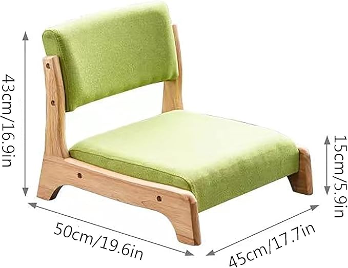 ELEFOCUS Portable Tatami Chair with Back Support PU Leather Upholstered Floor Chair Lazy Sofa Padded Backrest Chair(A)