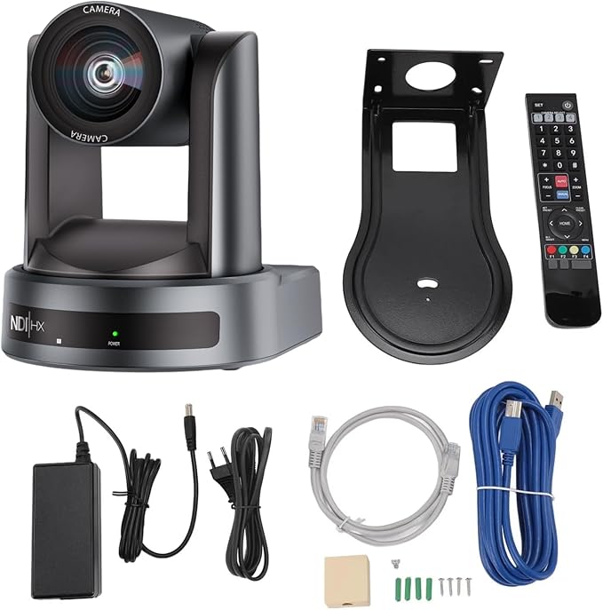 1080P SDI PTZ Camera AI Auto-Tracking 10/20x Optical Zoom (NDI|HX3) LAN USB3.0 HDMI PTZ Camera for Church Services Worship Education (JS510USH NDI)