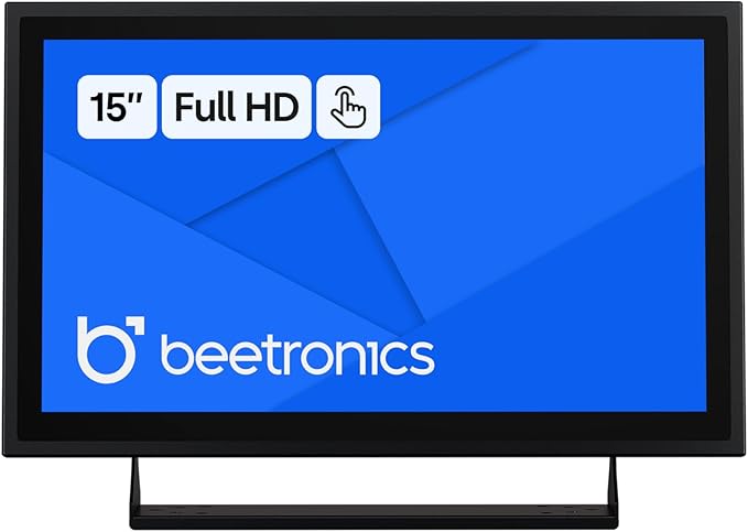 Beetronics 15 Inch Touchscreen Monitor | Full HD 1080p | 15TS7M – Industrial-Grade Professional 10-Point Multi Touch Display for PC Mac Linux – HDMI DisplayPort USB-C VGA Inputs