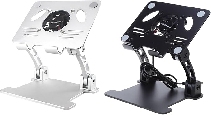 Laptop Stand Aluminum Alloy for W USB &amp Cooling Fan Radiator for Pad Tablet Bracket Notebook Holder Pad Cooler Aluminum Portable Cooling Fan Lift Radiator for Tablet Bracket Holder Accessories