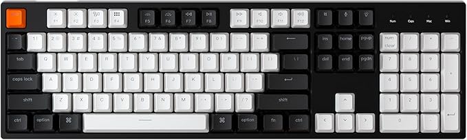 Keychron C2 Full Size Wired Mechanical Keyboard for Mac Hot-swappable Gateron G Pro Brown Switch White Backlight 104 Keys ABS keycaps Gaming Keyboard for WindowsType-C Braid Cable