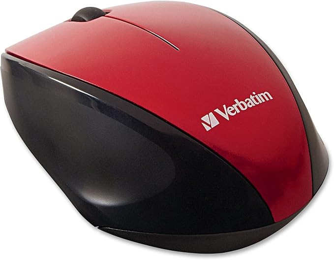 Verbatim America LLC Wireless Mouse Blue Led Easy Grip 3-7/8-Inch X2-1/2-Inch X1-1/2-Inch Rd Ver97995