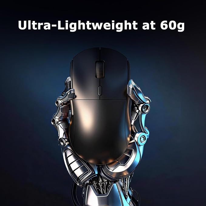 FIRSTBLOOD ONLY GAME. AJ199 Wireless Gaming Mouse PAW3395 Sensor 26000 DPI 60g Ultra-Lightweight Stable No-Dropout Connection 80M Clicks for FPS/MOBA &amp Long Sessions(Black)