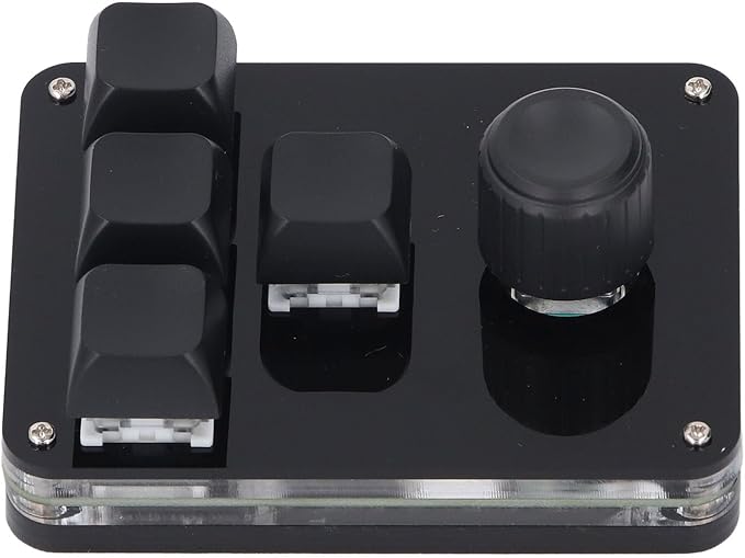 Mini Mechanical Gaming Keyboard USB C 4 Key 1 Knob Keyboard Blue Switch RGB LED Plug and Play for OSU Vista OS X