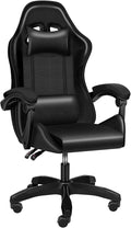 Managerial Chairs Height Adjustable Swivel Recliner Racing Office Computer Ergonomic Video Game Esports Chair W/Headrest&ampLumbar Pillow(Black)
