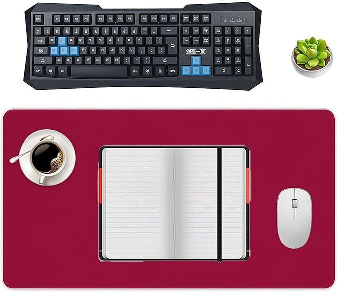 Desk Pad Large Mouse Pads Solid Dark Red Desk Mat for Computer Laptop &amp Gaming Desk Mousepad Writing Mat for GamerOffice &amp Home 16 x 30inch