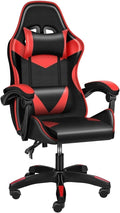 Managerial Chairs Height Adjustable Swivel Recliner Racing Office Computer Ergonomic Video Game Esports Chair W/Headrest&ampLumbar Pillow(Red)