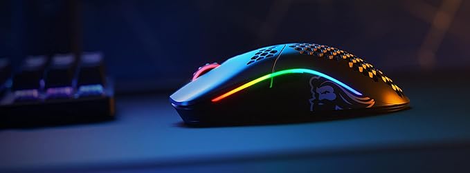 GLORIOUS Model O Wireless Gaming Mouse - Superlight 69g Honeycomb Design RGB Ambidextrous Lag Free 2.4GHz Wireless Up to 71 Hours Battery - Matte Black
