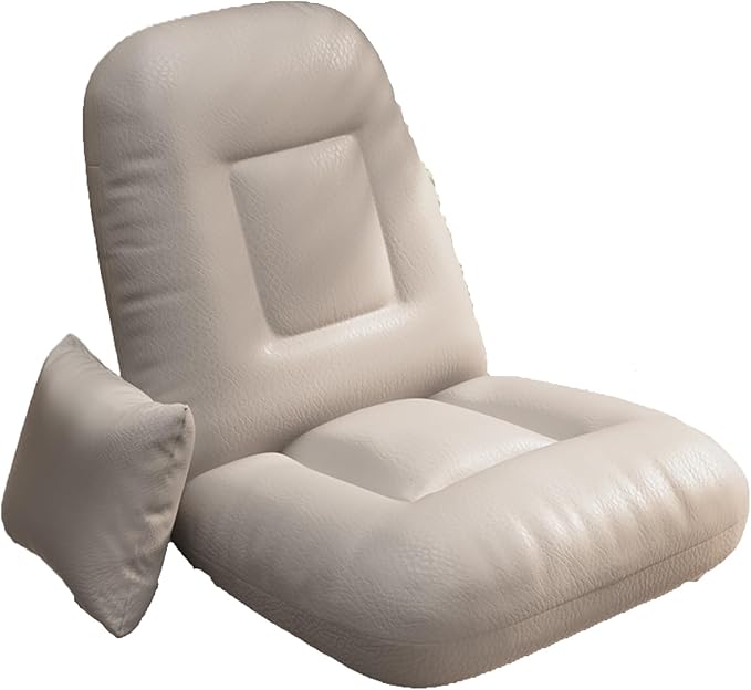 Adjustable Floor Sofa Chair 5-Position Multiangle Padded Floor Chair Cushioned Back Support Versatile Video Game Chairs for Meditation Seminars Reading TV Watchin Grey-Flannel