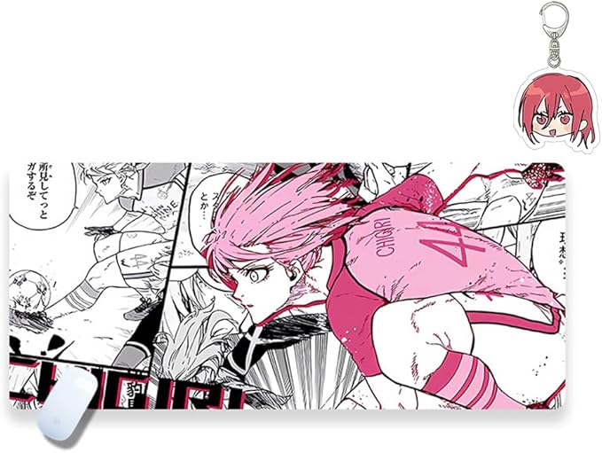 Blue Lock Mouse Pad Large Gaming Desk Mat Kawaii Non-Slip Rubber Base Anime Mousepad Multiple Sizes (A0527.5 x 11.8 inches)