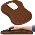 Hokafenle Ergonomic Mouse Pad Wrist Support with Massage Design Wrist Rest Pain Relief Mousepad with Memory Foam&ampNon-Slip PU Base Mouse Pads for Wireless Mouse &amp Desk (12x8 inchBrown)