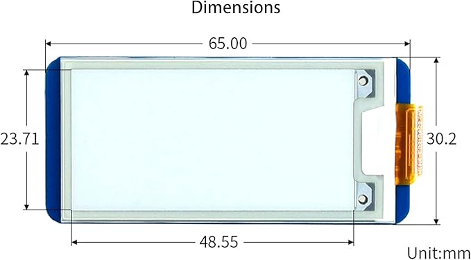 waveshare 2.13inch E-Paper Display HAT for Raspberry Pi 4B/3B+/3B/2B/Zero/Zero W/Zero WH and Jetson Nano250x122 Pixel BlackWhite Two-Color E-Ink Display SPI Interface Support Partial Refresh