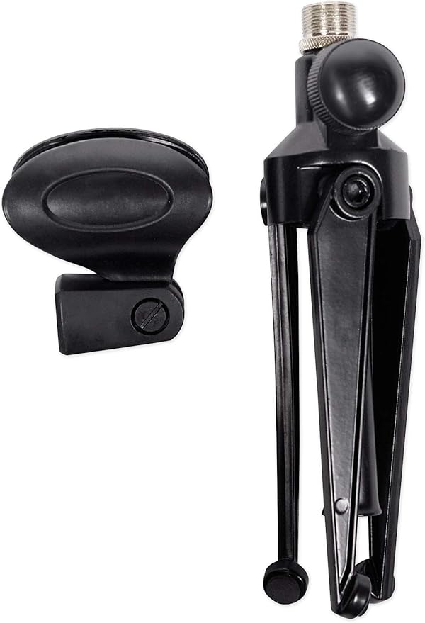 Audiosavings Bundle: Samson M10 Dynamic Metal Microphone+Detachable XLR/1/4 Cable+Mic Clip+Stand Bundle with Rockville RDTS Adjustable Height Studio Desktop Tripod Microphone Stand (2 Items)