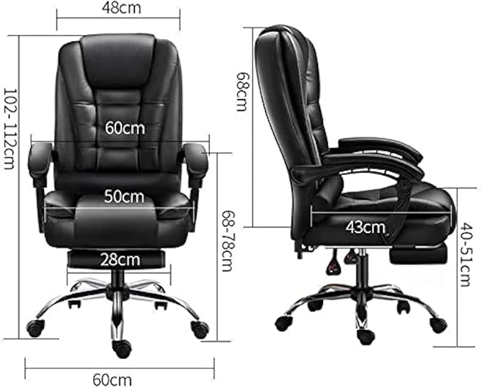 Gaming chair  Executive Massage Computer Chair Heated Office Chairwith 7-Point VibrationRecliner PU Leather High Back Swivel Chair Armchair with FootrestErgonomically Designed ( Color : Brown  S