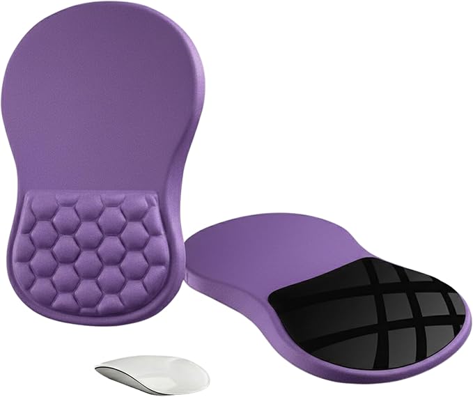 Ergonomic Mouse Pad with Wrist Support Memory Foam Wrist Rest for Carpal Tunnel &amp Wrist Pain Relief Non-Slip Rubber Base Comfortable Gaming Mousepad for Computer Laptop Office &amp Home