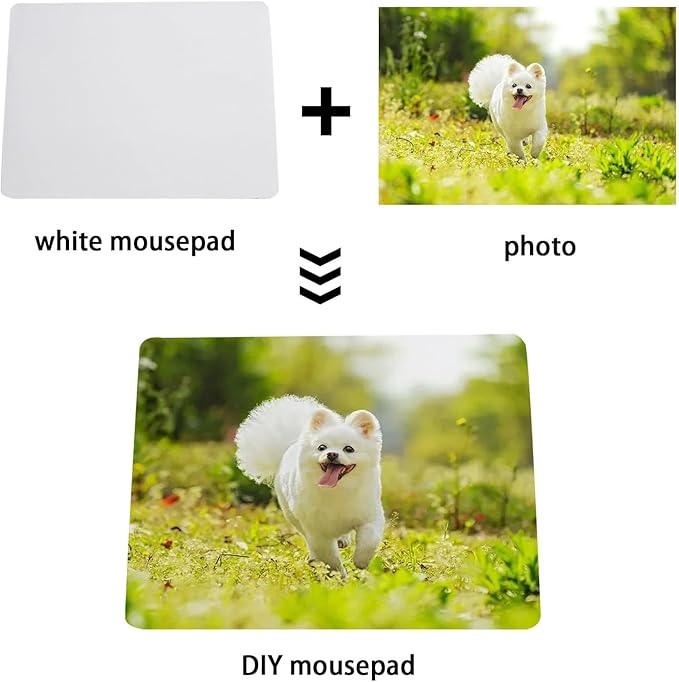 80 PCS White Mouse Pad 3mm Thick for Heat Press PrintingBulk Mousepad Blanks for Heat Transfer Crafts 22x18x0.3CM