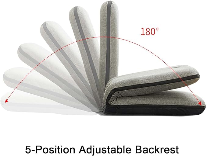 Adjustable Folding Floor ChairPortable Padded Seating with Back SupportFloor Gaming Chair Sofa Chair for MeditationReadingWatching TV or GamingSpace Saving (Green)