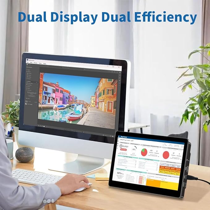 8.9 inch Touch Monitor with Stand| 1920 * 1200 |16:10|450Nits|Optical Bonding| HDMI/USB-C Port|Small Monitor for Mini PC Laptop Mac mini
