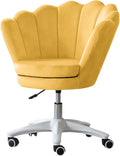 Gaming Chair Velvet Leisure Sofa Office Chair Adjustable Height Padded Seat with Casters for Teens Adults Bedroom Study Room (Color : Yellow)