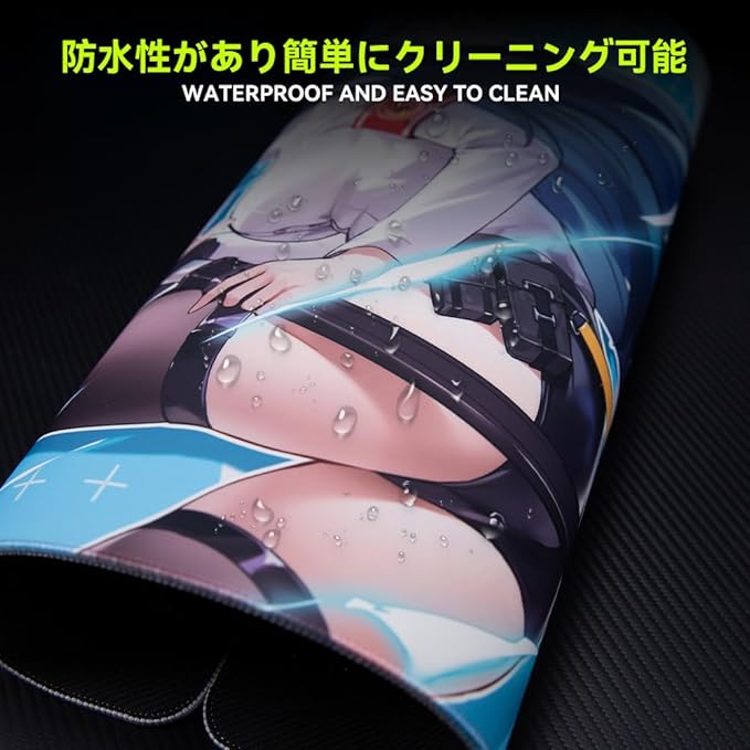 TALONGAMES Gaming Mouse Pad – Esports Professional Mouse Mat 4mm Medium Rubber Base Anti-Slip &amp Water-Absorbent Anime Design Durable Anti-Fray Edge High Glide Speed L Size 19.3×16.5 (雷 Serie