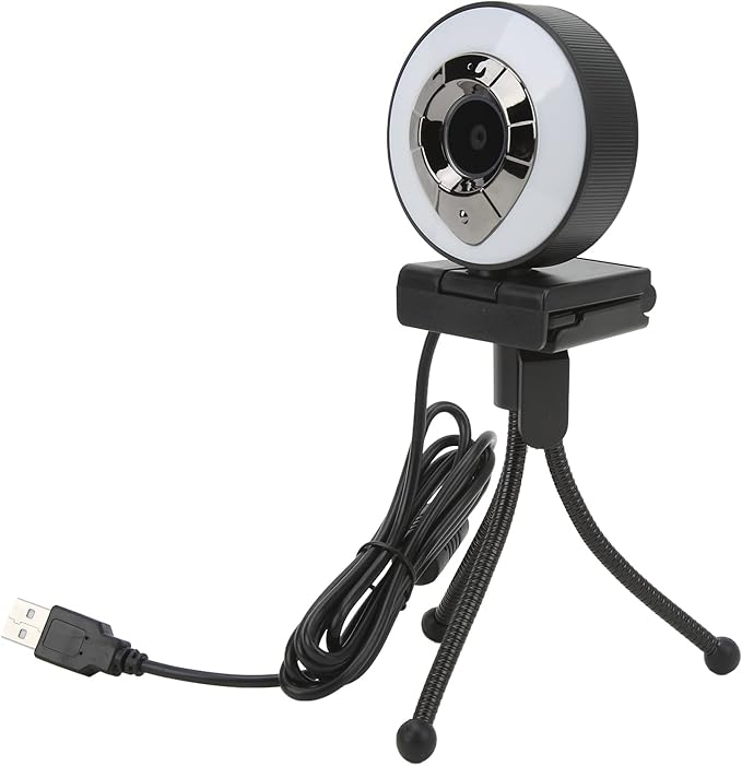 1080P HD Web Camera with Autofocus USB2.0 Webcam for Desktop Laptop PC - Clear Video 360° Rotation Adjustable Beauty Light