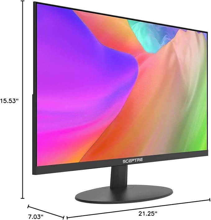 Sceptre IPS 24-Inch Computer LED Monitor 1920x1080 1080p HDMI VGA up to 75Hz 300 Lux Build-in Speakers 2021 Black (E249W-FPT)