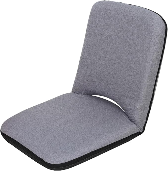 BTZHY Floor Chair Floor Chair with Back Support Floor Chairs for Adults Folding Floor Gaming Chair Portable Legless Chair 5 Adjustable Position for Balcony Reading Bedroom Study RoomGray